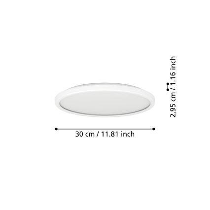 Eglo - LED Āra griestu lampa LED/13,9W/230V 2700/4000/6500K d. 30 cm IP44 balta