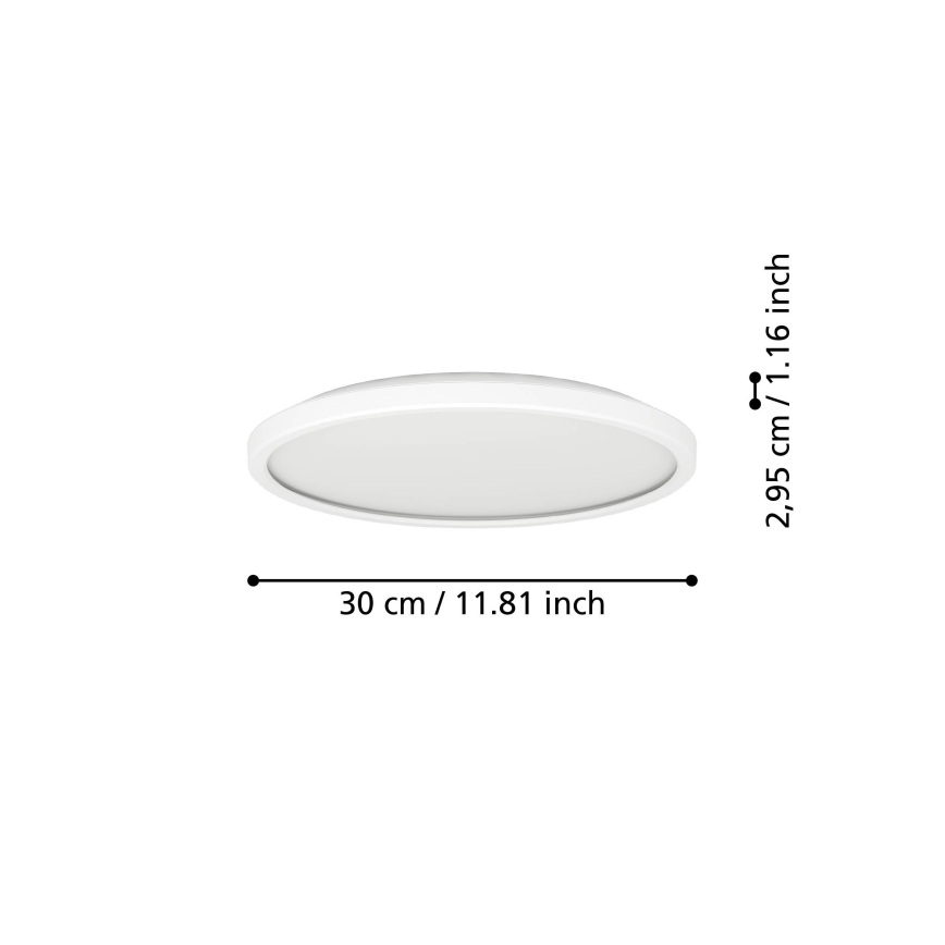 Eglo - LED Āra griestu lampa LED/13,9W/230V 2700/4000/6500K d. 30 cm IP44 balta