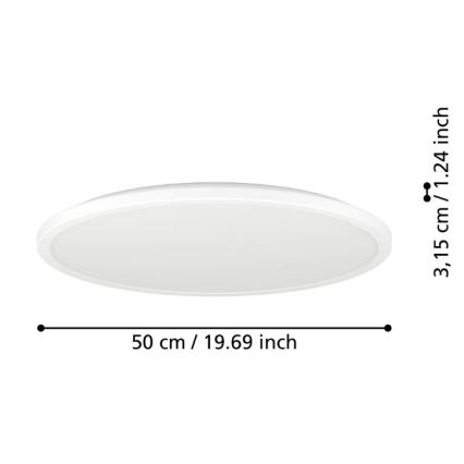 Eglo - LED Āra griestu lampa LED/16,8W/230V 2700/4000/6500K d. 50 cm IP44 balta