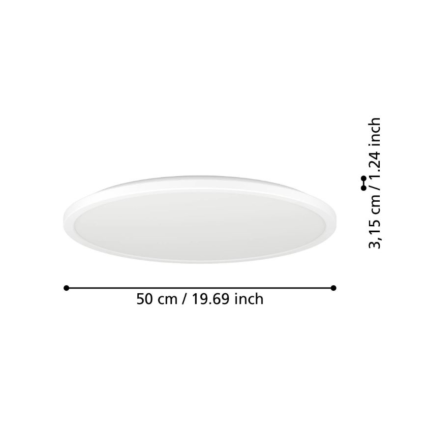 Eglo - LED Āra griestu lampa LED/16,8W/230V 2700/4000/6500K d. 50 cm IP44 balta