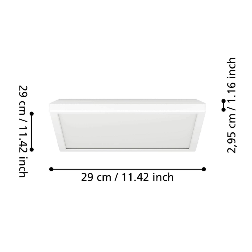 Eglo - LED Āra griestu lampa LED/13,4W/230V 2700/4000/6500K 29x29 cm IP44 balta