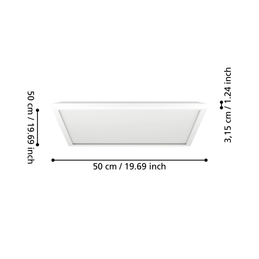 Eglo - LED Āra griestu lampa LED/17W/230V 2700/4000/6500K 50x50 cm IP44 balta