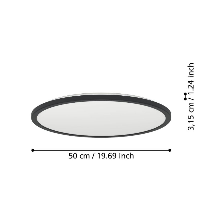 Eglo - LED Aptumšojama āra griestu lampa LED/16,8W/230V 2700-6500K d. 50 cm IP44 melna + tālvadības pults