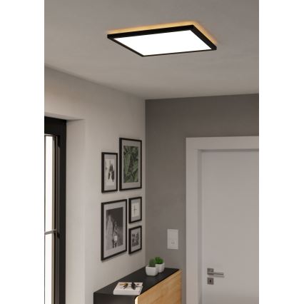 Eglo - LED Aptumšojama āra griestu lampa LED/17,6W/230V 2700-6500K 39x39 cm IP44 melna + tālvadības pults
