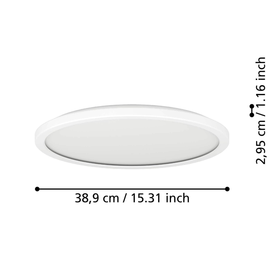 Eglo - LED Aptumšojama āra griestu lampa LED/18,5W/230V 2700-6500K d. 38,9 cm IP44 balta + tālvadības pults