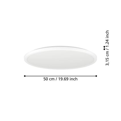 Eglo - LED Aptumšojama āra griestu lampa LED/16,8W/230V 2700-6500K d. 50 cm IP44 balta + tālvadības pults