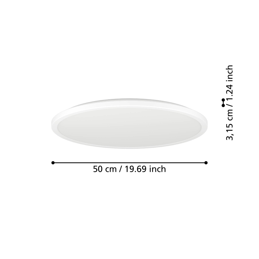 Eglo - LED Aptumšojama āra griestu lampa LED/16,8W/230V 2700-6500K d. 50 cm IP44 balta + tālvadības pults