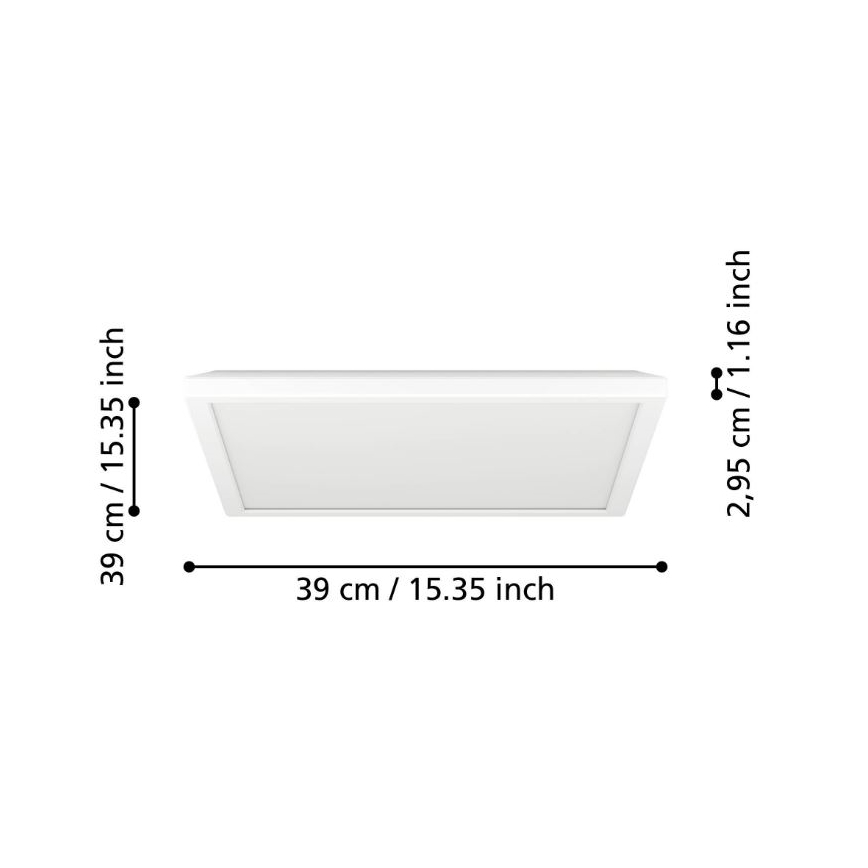 Eglo - LED Aptumšojama āra griestu lampa LED/17,6W/230V 2700-6500K 39x39 cm IP44 balta + tālvadības pults