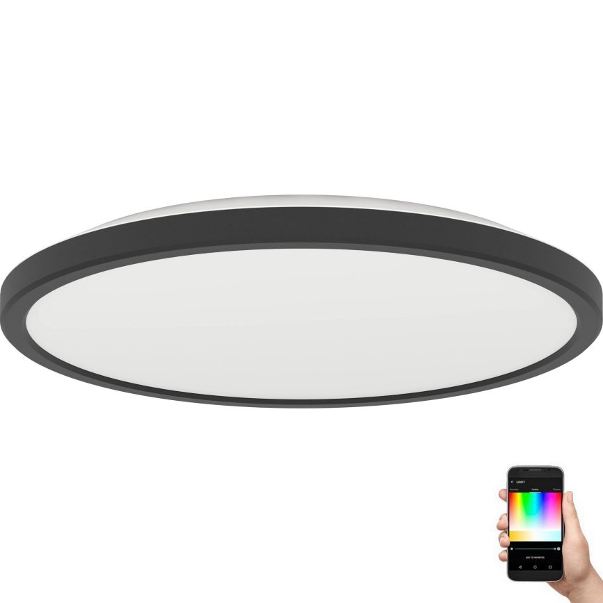 Eglo - LED RGBW Aptumšojama āra griestu lampa LED/13,9W/230V 2700-6500K d. 30 cm IP44 melna ZigBee