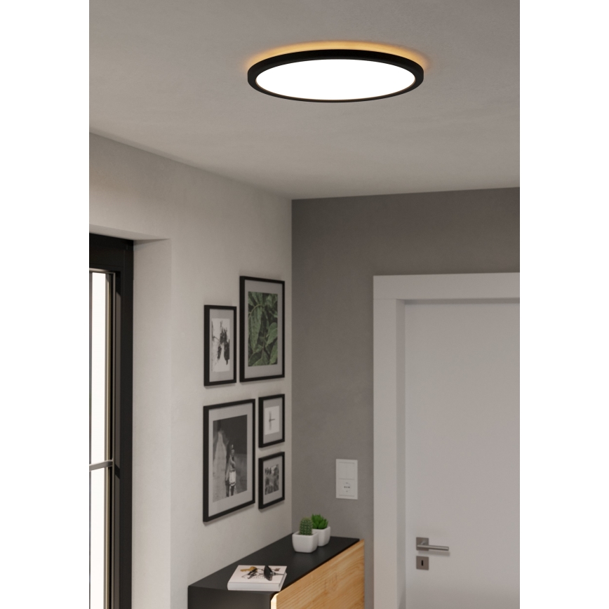 Eglo - LED RGBW Aptumšojama āra griestu lampa LED/18,5W/230V 2700-6500K d. 38,9cm IP44 melna ZigBee