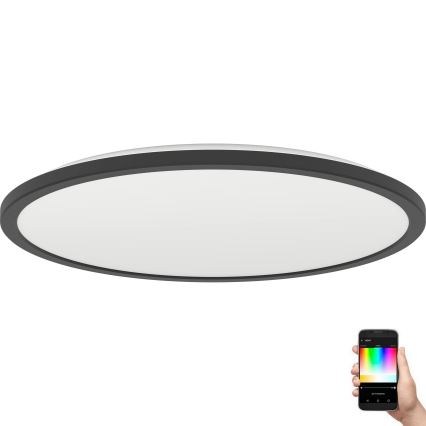 Eglo - LED RGBW Aptumšojama āra griestu lampa LED/16,8W/230V 2700-6500K d. 50 cm IP44 melna ZigBee