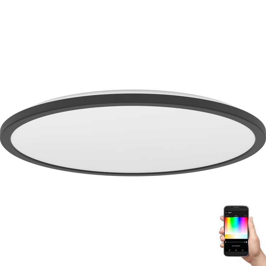 Eglo - LED RGBW Aptumšojama āra griestu lampa LED/16,8W/230V 2700-6500K d. 50 cm IP44 melna ZigBee