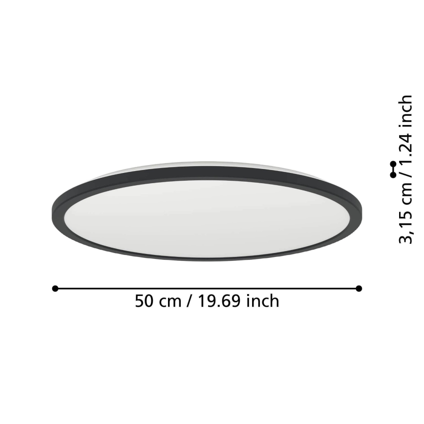 Eglo - LED RGBW Aptumšojama āra griestu lampa LED/16,8W/230V 2700-6500K d. 50 cm IP44 melna ZigBee