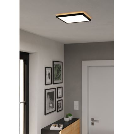 Eglo - LED RGBW Aptumšojama āra griestu lampa LED/13,4W/230V 2700-6500K 29x29 cm IP44 melna