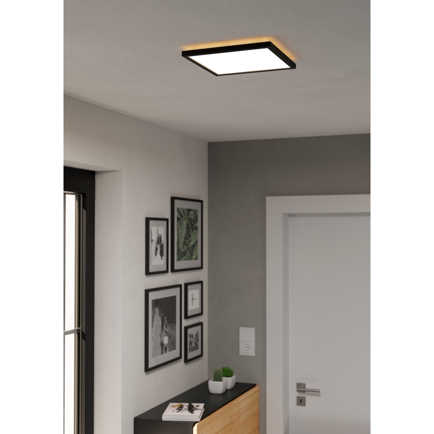 Eglo - LED RGBW Aptumšojama āra griestu lampa LED/13,4W/230V 2700-6500K 29x29 cm IP44 melna