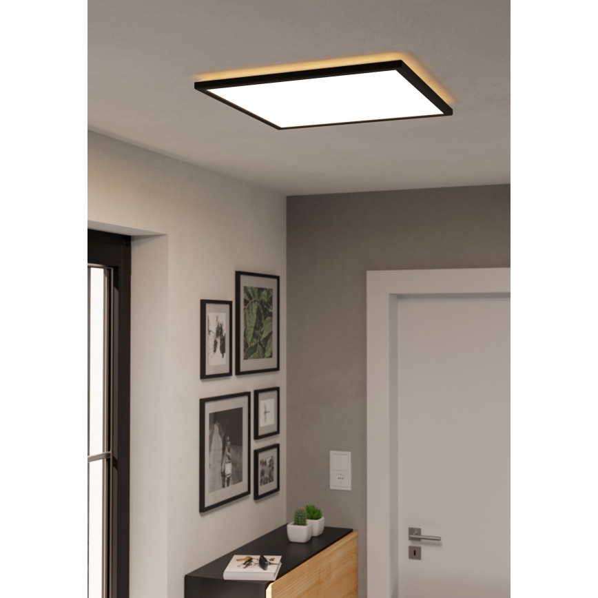 Eglo - LED RGBW Aptumšojama āra griestu lampa LED/17W/230V 2700-6500K 50x50cm IP44 melna ZigBee