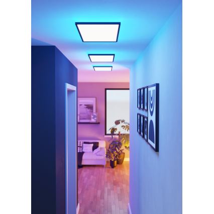 Eglo - LED RGBW Aptumšojama āra griestu lampa LED/17,2W/230V 2700-6500K 30x57cm IP44 melna ZigBee