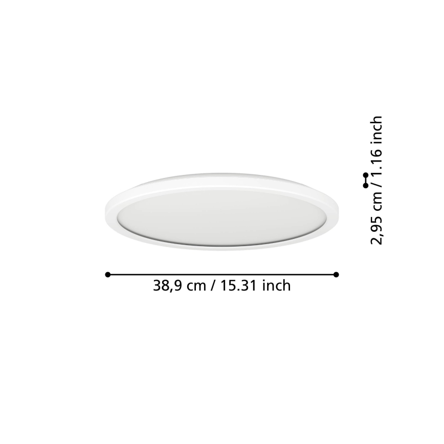 Eglo - LED RGBW Aptumšojama āra griestu lampa LED/18,5W/230V 2700-6500K d. 38,9cm IP44 balta ZigBee