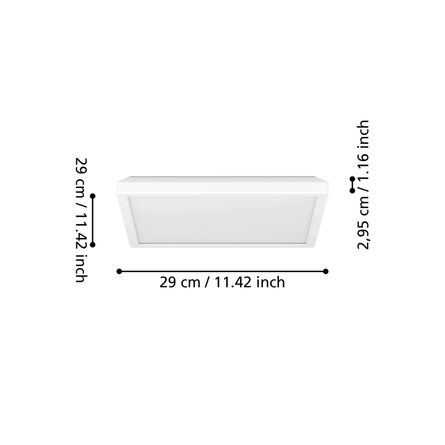 Eglo - LED RGBW Aptumšojama āra griestu lampa LED/13,4W/230V 2700-6500K 29x29 cm IP44 balta ZigBee
