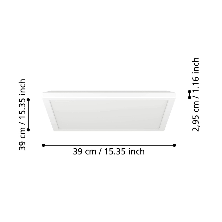 Eglo - LED RGBW Aptumšojama āra griestu lampa LED/17,6W/230V 2700-6500K 39x39 cm IP44 balta ZigBee