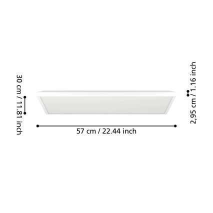 Eglo - LED RGBW Aptumšojama āra griestu lampa LED/17,2W/230V 2700-6500K 30x57cm IP44 balta ZigBee
