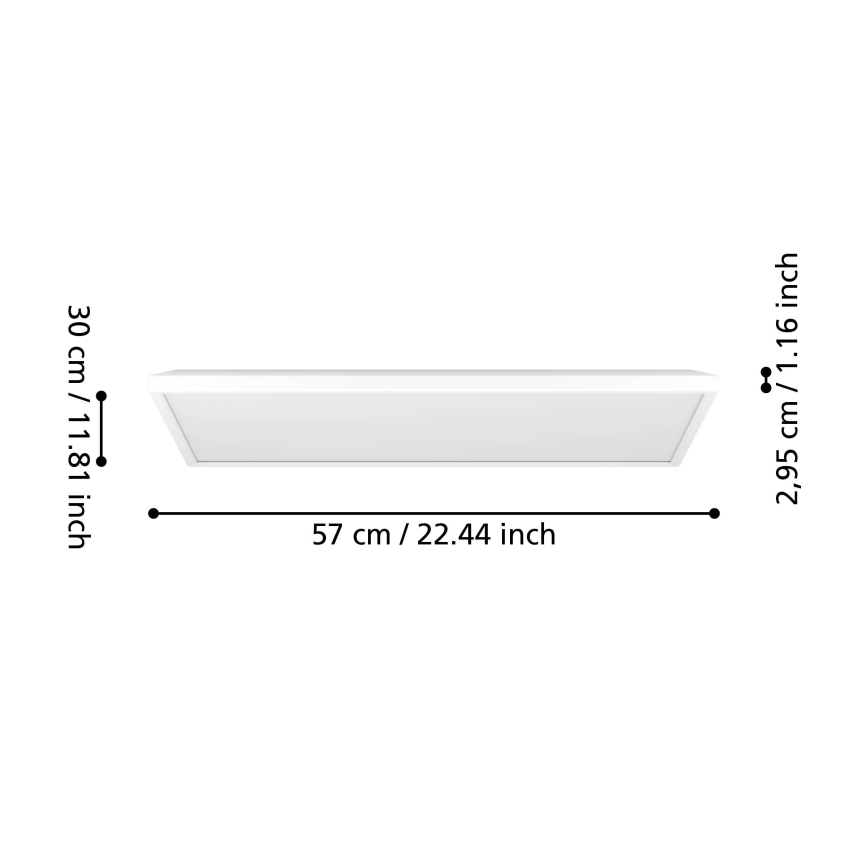 Eglo - LED RGBW Aptumšojama āra griestu lampa LED/17,2W/230V 2700-6500K 30x57cm IP44 balta ZigBee