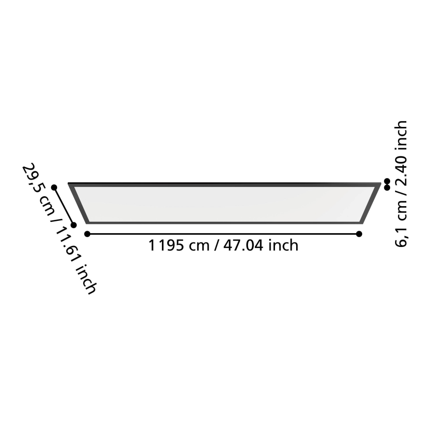 Eglo - LED uz virsmas piestiprināms panelis LED/33W/230V 2700/4000/6500K 120x30 cm melns