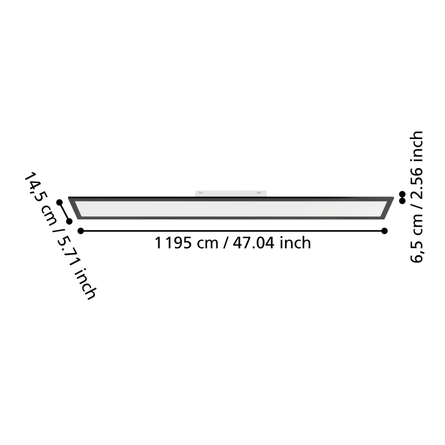 Eglo - LED virsmas montējamais panelis LED/28W/230V 2700/4000/6500K 120x15 cm melns