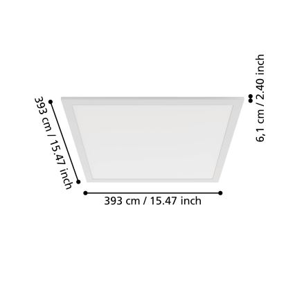 Eglo - LED griestu gaismeklis LED/18,8W/230V 2700/4000/6500K 40x40 cm balts