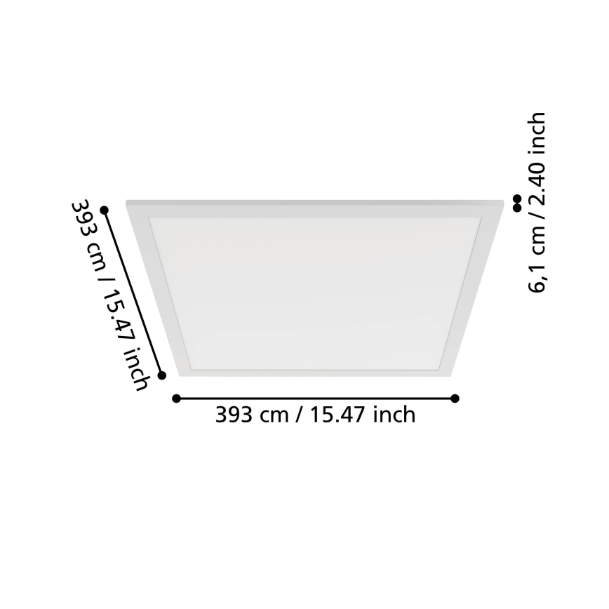 Eglo - LED griestu gaismeklis LED/18,8W/230V 2700/4000/6500K 40x40 cm balts