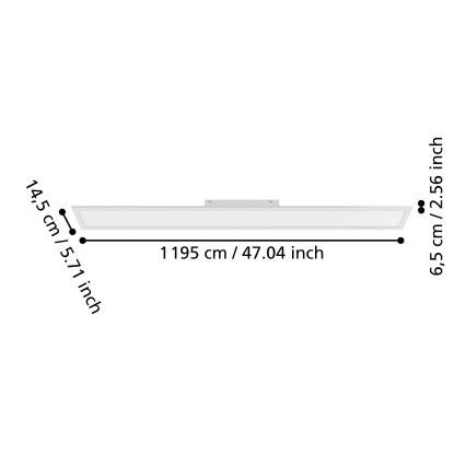 Eglo - virsmas montējams LED panelis LED/28W/230V 2700/4000/6500K 120x15 cm balts
