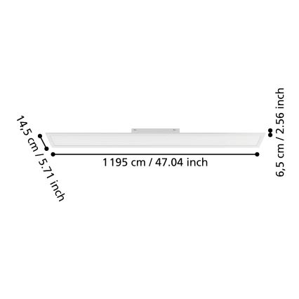Eglo - ar regulējamu spilgtumu virsmas uzstādāms LED panelis LED/28,3W/230V 2700-6500K 120x15 cm balts + tālvadības pults