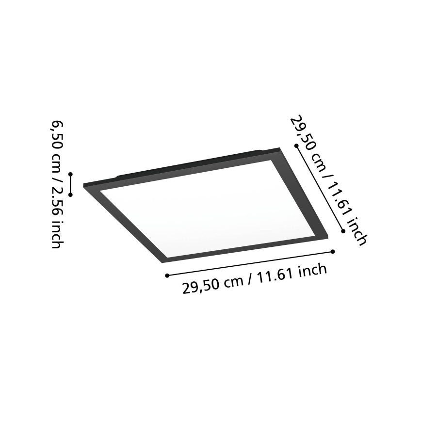 Eglo - LED RGBW ar regulējamu spilgtumu griestu gaismeklis LED/14W/230V 2700-6500K 30x30 cm melns