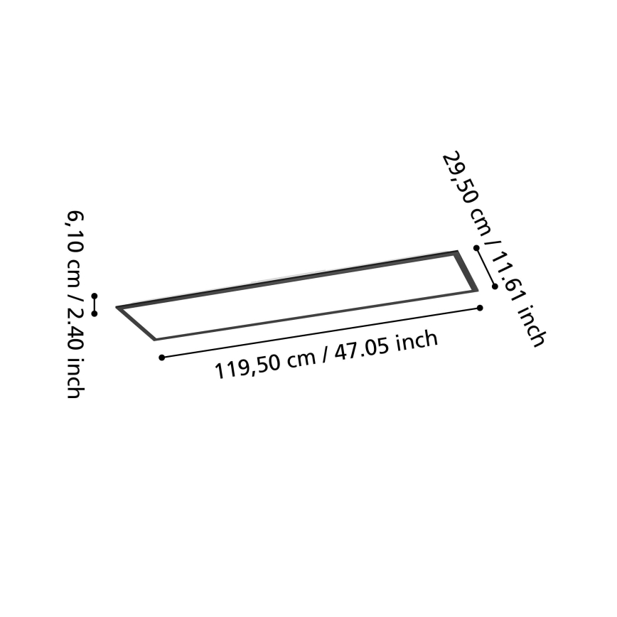 Eglo - LED RGBW regulējams virsmai piestiprināms panelis LED/34W/230V 2700-6500K 120x30 cm melns