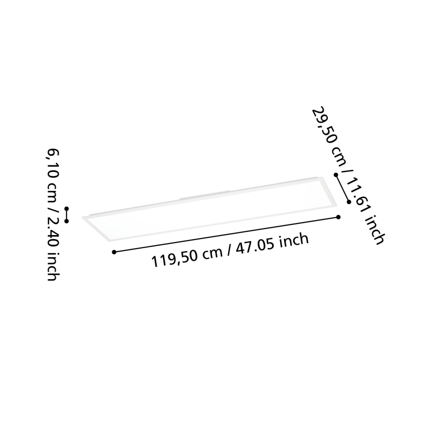 Eglo - LED RGBW dimējams virsmas panelis LED/34W/230V 2700-6500K 120x30 cm balts