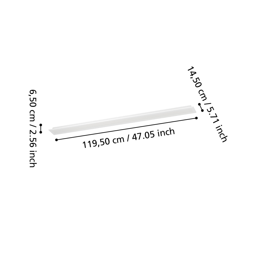 Eglo - LED RGBW ar regulējamu spilgtumu virsmas uzstādāms panelis LED/28W/230V 2700-6500K 120x15 cm balts