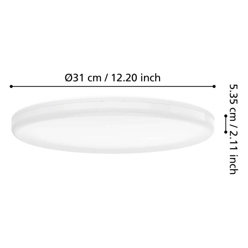 Eglo - LED vannas istabas griestu gaismeklis LED/20W/230V 2700/4000/6500K Ø 31 cm IP54 balta
