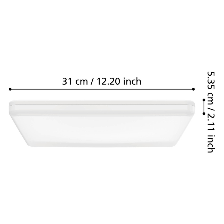 Eglo - LED vannas istabas griestu gaismeklis LED/20W/230V 2700/4000/6500K 31x31 cm IP54 balts