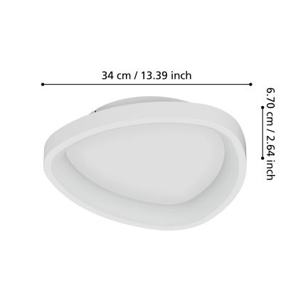 Eglo - LED Aptumšojama griestu lampa LED/12W/230V 2700-6500K balta + tālvadības pults