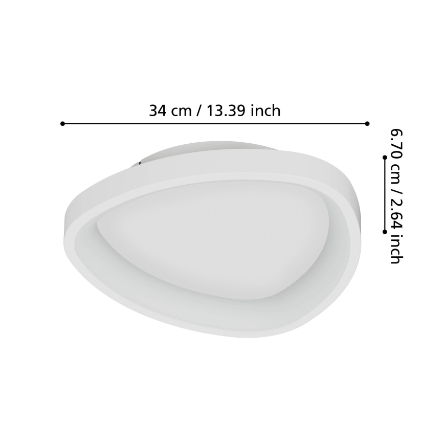 Eglo - LED Aptumšojama griestu lampa LED/12W/230V 2700-6500K balta + tālvadības pults