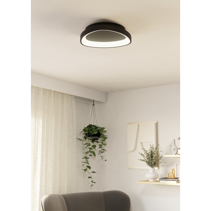 Eglo - LED Aptumšojama griestu lampa LED/12W/230V 2700-6500K melna + tālvadības pults