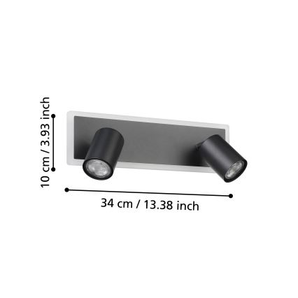 Eglo - LED virziena gaismeklis LED/12W/230V melns