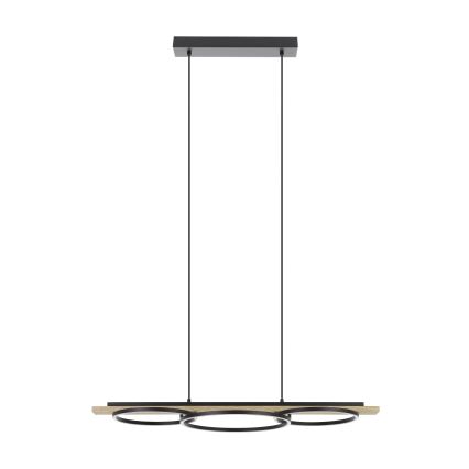 Eglo - LED Aptumšojama lustra ar auklu 2xLED/12,5W/230V+1xLED/15,5W 3000K bēša/melna