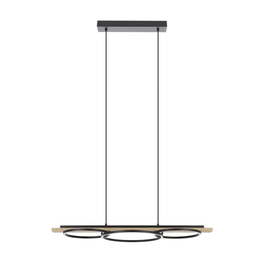 Eglo - LED Aptumšojama lustra ar auklu 2xLED/12,5W/230V+1xLED/15,5W 3000K bēša/melna