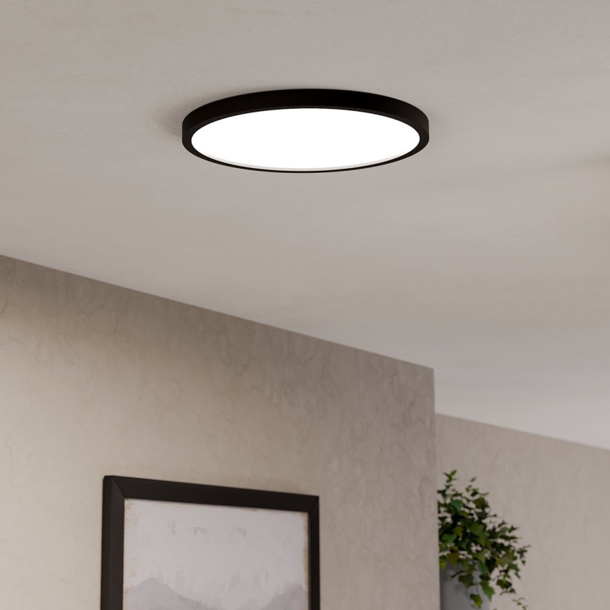 Eglo - LED RGBW Aptumšojams vannas istabas griestu gaismeklis LED/17,5W/230V 2700-6500K Ø 38,9 cm IP44 melns