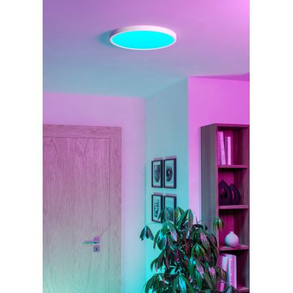 Eglo - LED RGBW aptumšojams griestu gaismeklis vannas istabai LED/17,5W/230V 2700-6500K Ø 39,9 cm IP44 balts