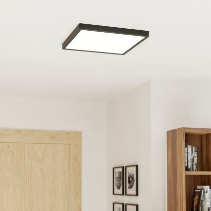 Eglo - LED RGBW regulējama vannas istabas griestu lampa LED/17,8W/230V 2700-6500K 39x39 cm IP44 melna
