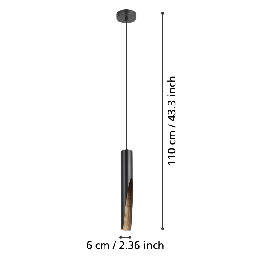 Eglo - LED Lustra ar auklu 1xGU10/4,5W/230V 3000K melna/brūna