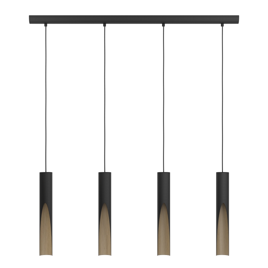 Eglo - LED Lustra ar auklu 4xGU10/4,5W/230V 3000K melna/brūna