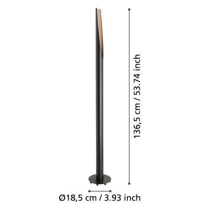 Eglo  - LED Grīdas stāvlampa 1xGU10/4,5W/230V 3000K melna/brūna
